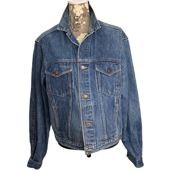 VTG Calvin Klein 100% Cotton Denim Jacket Medium Wash Jean Jacket Men? SZ L USA - Picture 1 of 13